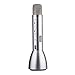 Karaoke Microphone Bluetooth Speaker Universal for Music Playing Singing and Recording Handheld Wireless Mic (Silver)