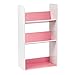 IRIS USA 3-Tier Tilted Shelf Book Rack, Pink and White