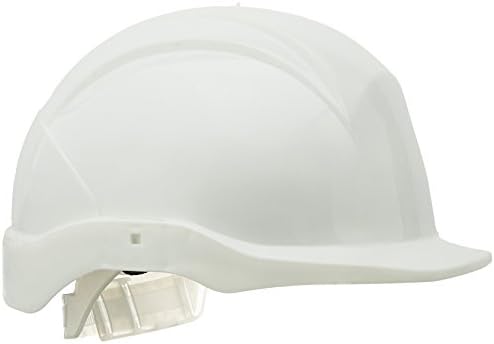 Acme Safewell 6000X Safeguard Safety Helmet, HDPE 6-Point Textile Cradle, Unvented with Slip-on Adjustment, White, Pack of 1