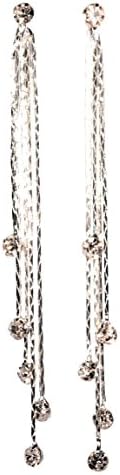 Stunning Elegant Sparkly Rhinestone Shoulder Duster 2-in-1 earrings (silver, rhodium-plated-base-metal)