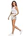 Women's Yoga Hot Shorts Shiny Metallic Pants (Silver, Large)
