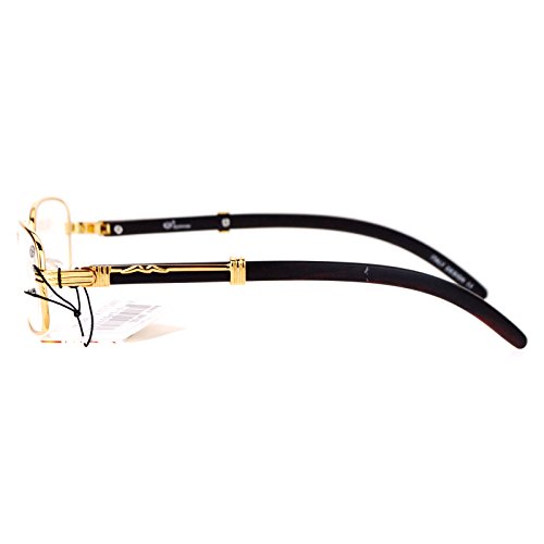 SA106 Art Nouveau Vintage Style Rectangular Metal Frame Eye Glasses Gold