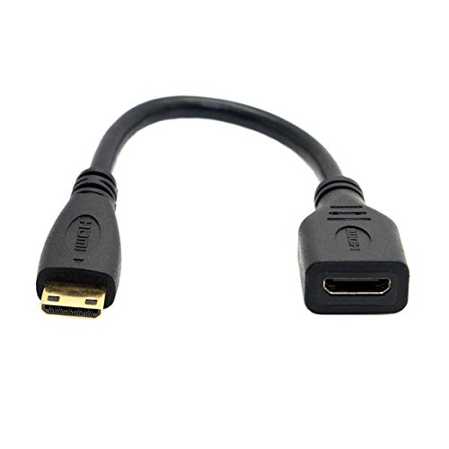 System-S Mini HDMI 1.4 Type C (male) to Mini HDMI 1.4 Type C Female Cable Adapter Converter 15 cm