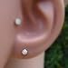 Nose Ring Stud - Cartilage Tragus Earring - 14K Yellow Gold - 3mm White Opal 18G Post