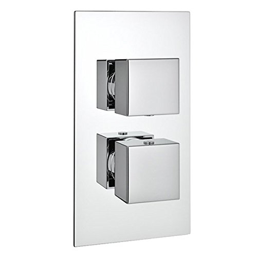 Milan Twin Modern Square Concealed Shower Valve Chrome Amazon.co.uk