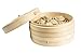 Picksur LifeStyle Handmade Bamboo Steamer 10 inch 2 tier | includes 2 reusable cotton liners | dumpling steamer | steamer basket | vegetable steamer