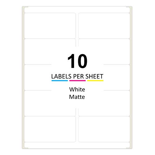 PACKZON Shiipping Labels for Laser & Inkjet Printers, with Self Adhesive 2 x 4 Inch (1,000 Labels / 100 Sheets)