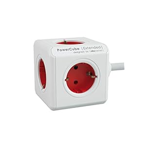 Segula tafelstopcontact PowerCube ext. 5-voudig rood 1, 5m 50450