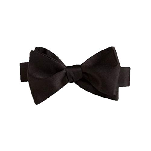 David Donahue Basic Silk Bow Tie - Black Satin (HT100001)