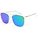SojoS Vision Fashion Metal Frame Flat Lens Sunglasses UV400 Sun Glasses SJ1043 With Gold Frame/Green Lens