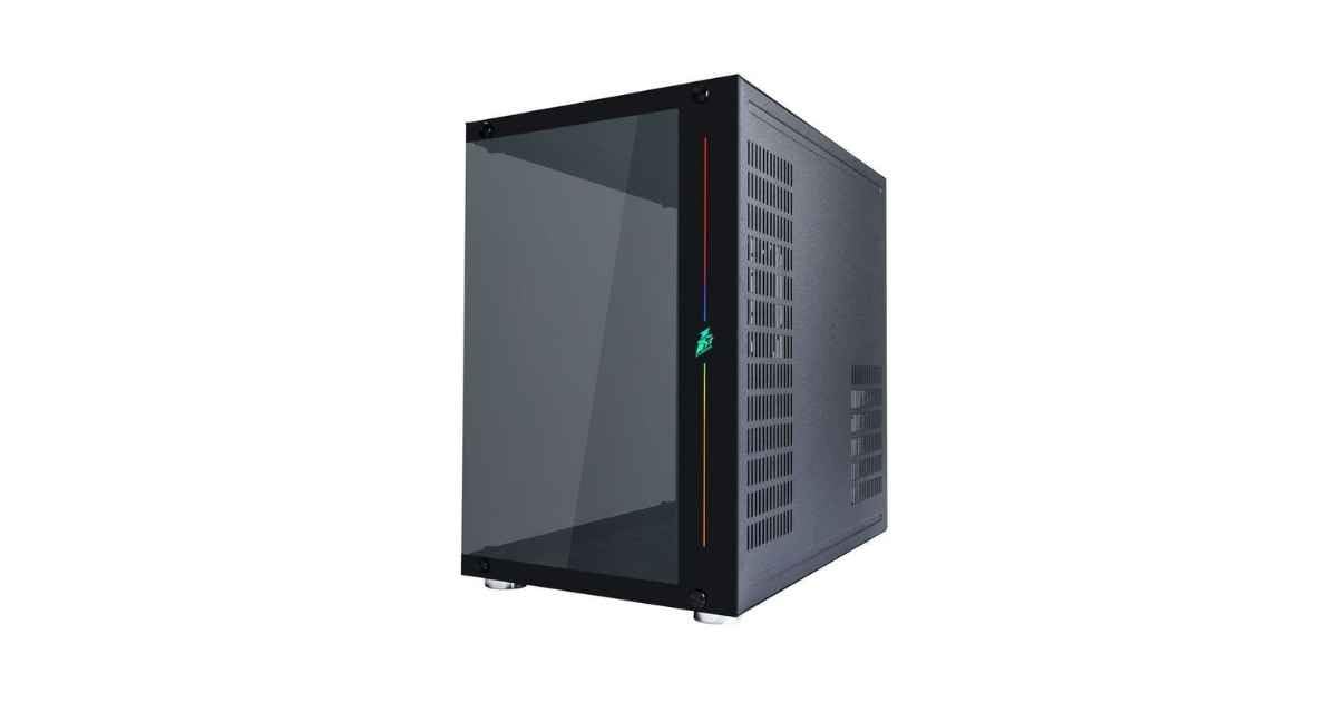 1st Player Steampunk SP8 - Gaming Case - Panoramic Tempered Glass - Dual Chamber - RGB Front Panel - USB 3.0 - Mid Tower ATX - Black