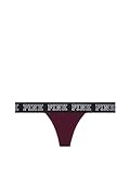 Victoria's Secret PINK Logo Thong Panty Black Cherry