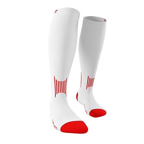 UFlex Athletics Conmpression Socks (White, Medium/Large)