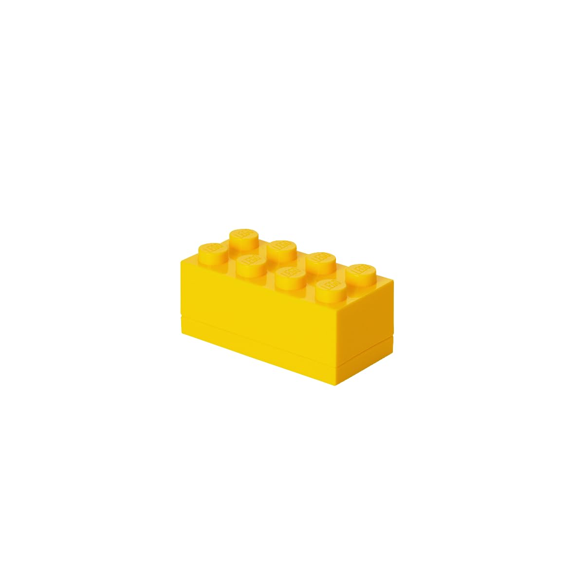 LEGO Mini Box 8 Knobs Yellow - Versatile Small Storage Box for Snacks, Jewellery, Hair Accessories, and Souvenirs - Safe, Easy to Clean, 46 x 92 x 43 mm