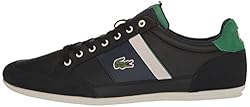 Lacoste Men's Chaymon Sneaker, Blk/Wht Leather, 10.5