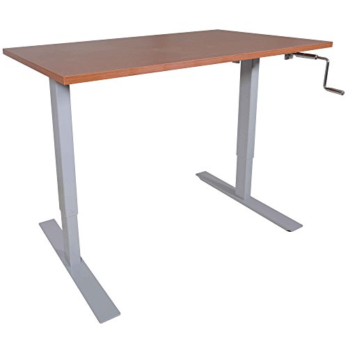 Titan 30” x 48" S5 Adjustable Height Sit To Stand Brown Wood Desk 28"-
47" H