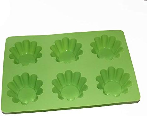 Allmart Enterprise Silicone Brioche Shape Muffin Mould Tart Mould Soap Tray, 6 Cups, Multicolor