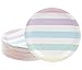 FYZUX 80-Count Disposable Paper Plates, Multi-Colored Pastel Stripes Design, 9 Inches