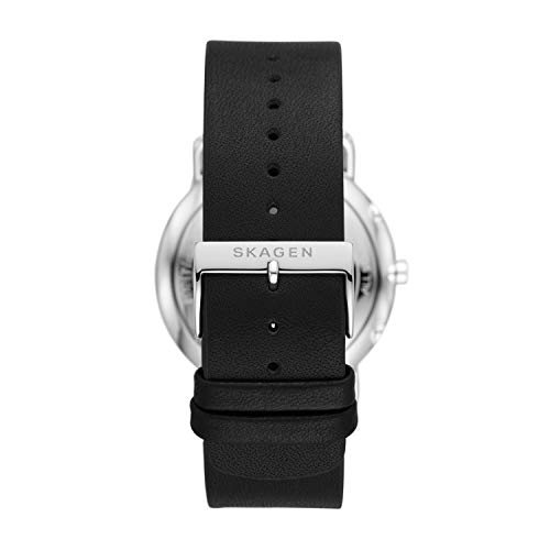 Skagen-Mens-Stainless-Steel-Quartz-Watch-with-Leather-Strap-Black-20-Model-SKW6702