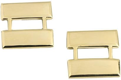 GOLD PLATED POLISHED CAPTAIN INSIGNIA - 1 PAIR 1" X 1"