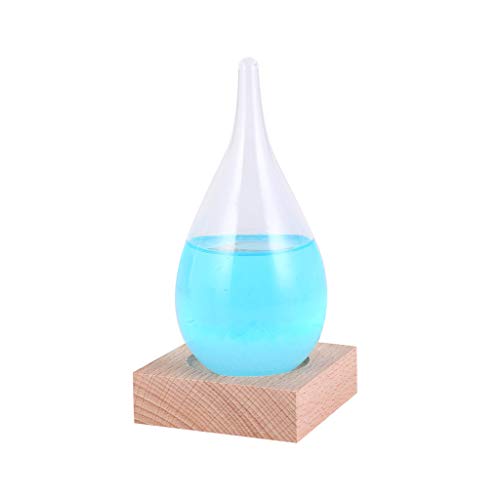 YFancy Weather Bottle, Storm Glass Weather Predictor - Nordic Style Creative Fashion Home and Office Decorative Weather Glass Bottle Crystal Drop Water Shape Glass Decor Home Gift (Blue)