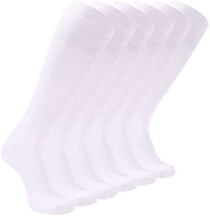 Soccer Socks, FOOTPLUS Unisex Over Knee High Solid Back to School Baseball Socks, 4/6 Pairs