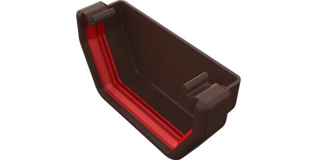 FreeFlow FRS607BR 114mm Square Gutter External Stop End Brown