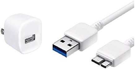 Cellphone Wall Charrging Adapter 1a with USB Data Sync Cable Charger Cable 3 Ft By Tgomtech (white for galaxy note 3/s6)