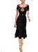 REMASIKO Womens Vintage 1950s Elegant Polka Dot Bow-knot Cocktail Party Dress Black Large