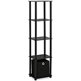 Furinno 15120BKBK Decorative Shelf With Bin, Black