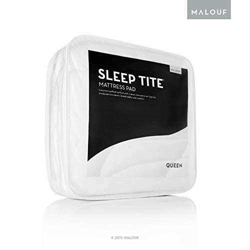 MALOUF SLEEP TITE Quilted Mattress Pad with Soft Down Alternative Fill