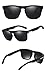 Polarized Sports Sunglasses Driving Glasses Shades for Men Square Box Sun glasses Guy's Classic Design All-Fit Mirror Sunglasses With Brand Box (Matte Black-Gray)