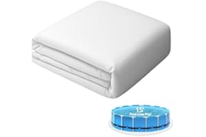 Iriisy Pool Pad 15 ft Round Above Ground, Geotextile Thick Pool Liner Pad for Bottom Protection, Heavy-Duty Under Pool Mat for Puncture Prevention, Swimming Pool Liners for Outdoor Padding, White