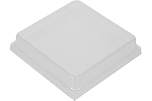 Restaurantware LIDS ONLY: Taipei 5.3 x 5.3 x 1.3 Inch Square Transparent Lids 100 Plastic Lids For 17 Ounce Square Wooden Containers - Containers Sold Separately Clear Plastic To Go Box Lids