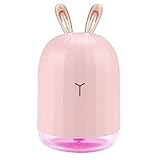 Cute Humidifier Cute Essential Oil Diffuser,220ml Aroma Essential Oil Cool Mist Humidifier with Quiet Operation,Waterless Auto Shut-off and 7 Color LED Lights Changing for Home Office Baby
