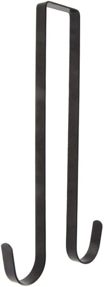 Wreath Hangers - tatoko 12 Inches Double Side Wreath Hanger Over The Door - Large Wreath Metal Hook for Christmas Wreath Front Door Hanger - Holds 2 Wreaths with This 2 Sided Hanger (Black)