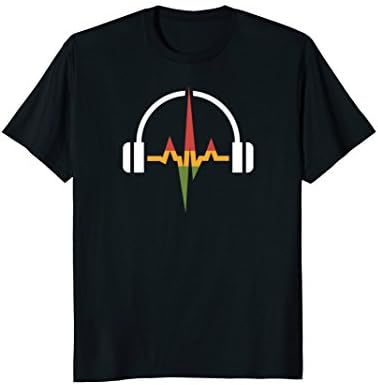 Mens Rasta Headphones And Music Wave T-shirt Large Black