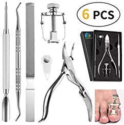 Image of Ingrown Toenail Tool Kit Ingrown Toenail File and Lifter Set 6Pcs Professional Nail Care Set Pedicure Knife Kit with Medical Grade Toenail Clippers for Thick and Ingrown Nail (6~pcs)