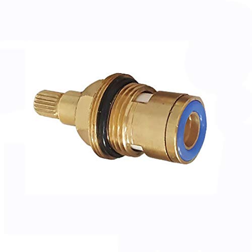 BE-TOOL Ceramic Disc Cartridge Valve 20 Gears Replacement Tap Valve Brass Tap Cartridge Replacement for Bathroom or Kitchen (C-Type Double Thread)