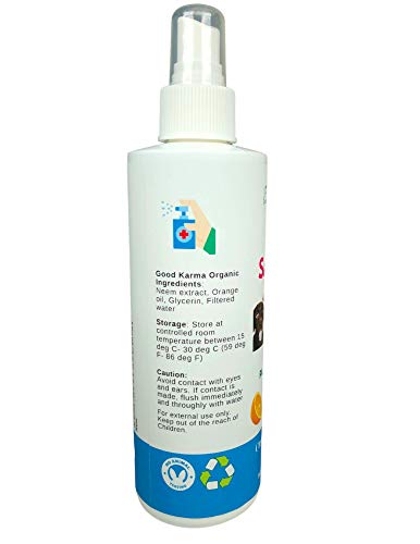 Pet Sanitizer Cleaner All Natural with Neem and Orange Oil for Paws, Dog beds. 8oz BPA Free Bottle