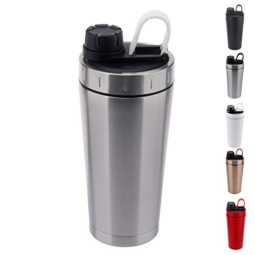 Stainless Steel Protein Shaker Bottle Insulated Keeps Hot/Cold