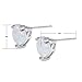 Adeser Jewelry Womens White Opal 925 Best Friend Engagement Wedding Silver Heart Stud Earrings for Girls