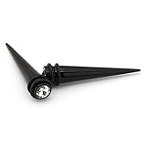 Black Magnetic Design - Acrylic Fake Tapers With Stone - Cheaters - 0G Gauge - 8mm