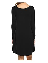 MOLERANI Vestido de manga larga casual Swing simple para mujer