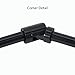 Decopolitan Bay Window Single Rod Set, Antique Silver, Size: extends from 36-72 inches, side rods extend 18-36 inches.Projection:3.5 inches