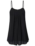 Laksmi Women's Casual Summer Sleeveless Blouse Tops, Black (Medium)