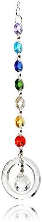 Duosuny Beautiful Colorful Crystal Ball Pendant Chandelier Decor Hanging Prism Ornaments,Crystal Ornament Ball Suncatcher Window Prisms,Feng Shui Faceted Ball(Clear)