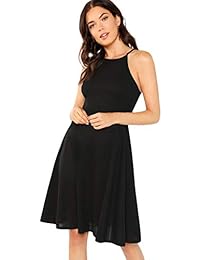 SheIn vestido de cuello halter, sin mangas, para mujer