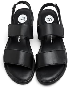 | Sandalias planas REHOBOTH| Zapato piel| Cierre ajustable niña|Negro|Talla 27