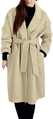 POTO Women Coats Plus Size, Ladies Winter Lapel Wool Coat Trench Jacket Pea Coats Jacket Overcoat Outwear(L-5XL)